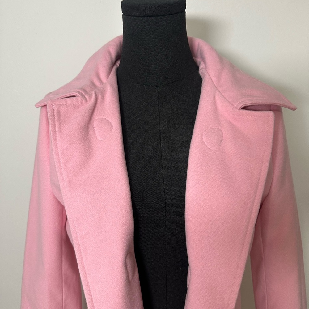 Women's Pink Toggle Coat - Picture 7 of 8